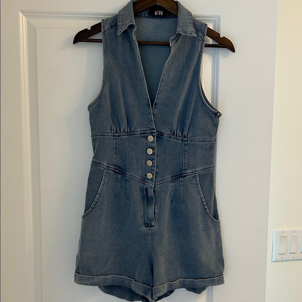 Denim Sleeveless Romper